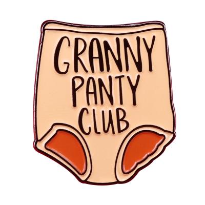 China ALLOY Granny Panties Club Pin Funny Sarcastic Gift Brooch for sale