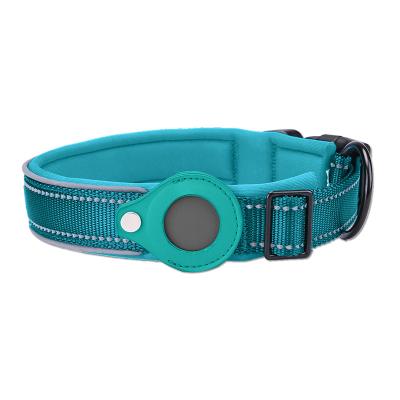 China Viable Manufacture OEM Airtag Pattern Glowing Dog Tracking Nylon Airtag Collar Customizing For Dogs Light Collars for sale