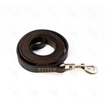 China Wholesale Custom Luxury Custom Genuine Leather Pet Supplies Manufacturer Real Leather Dog Leash for sale