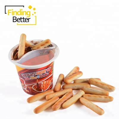 China Halal Finger Taste Good Product Chocolate Shantou Food Candy Sweet Chocolate Chip Cookie Cup for sale