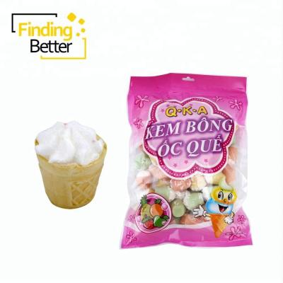 China Mini Cake Ice Cream Shaped Marshmallows Normal Halal Bulk Cotton Candy Jam Filled Marshmallow Candy for sale