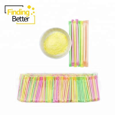 China Natural Kosher Sour Powder Candy Sugar Sticks Rainbow Fruit Long Straw CC Stick Candy for sale