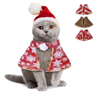 China New Casual Cute Christmas Dog Bandana Set Ornaments Neck Coat And Hat Set for sale