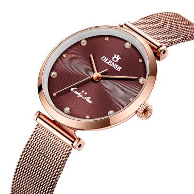 China Dropshipping Auto Date Waterproof Luxury Sapphire Japanese Quartz Movement Mesh Brand Strap Women's Wrist Watch Women's Watches for sale