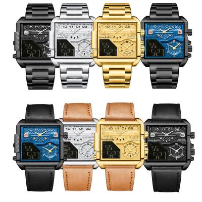 China Factory Relogio Masculino Square Three Movement Trend Jam Digital Wristwatches Explosion Water Resistant Big Dial Tangan Watch for sale