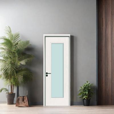 China Waterproof Internal Glass Doors Sharp Color Contrast and Metallic Finish Juye WPC Door for sale