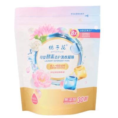 China Good Selling Recyclable Laundry Detergent Pods Plastic Packaging Bags With Zipper Stand Up Pouch Food Packaging Bags for sale