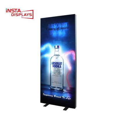 China Rollable Portable Aluminum Dynamic Advertising Frame Light Box Toolless Customized Free Standing for sale