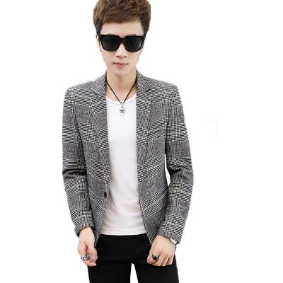 China Autumn New Men's Autumn New Men's Casual Suit Anti-wrinkle and Plaid Spring Korean Slim Men's Suit Jacket for sale