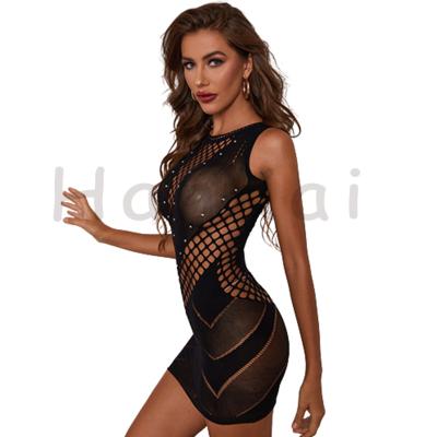 China Cavity Breathable Sexy Dresses For Women Summer Party Night Club Dress Black Mini Bodycon Neon Dress Female for sale