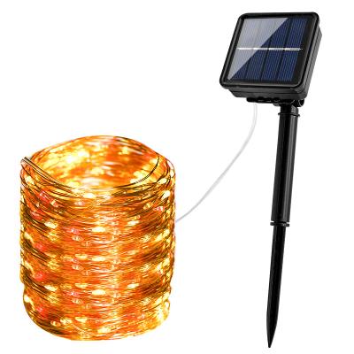 China 20 meters multi-color 2 light modes solar remote control copper wire lamp available lamps for home for sale