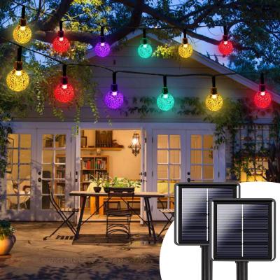 China Zonne ronde String Lights RGB waterdicht Kristallen Ballen Fairy Lights buiten Tuinlamp voor Decoratie Huishouden Tuin Te koop