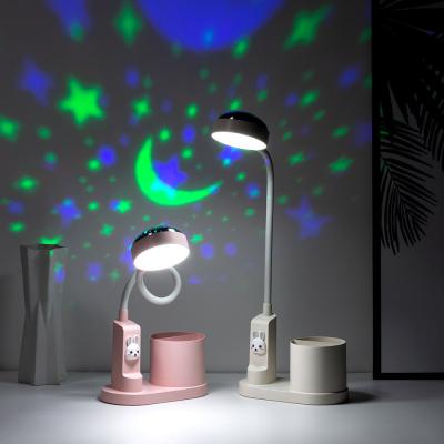 China Nieuwe kinderen led oplaadbare sterrenhemel tafellamp met penhouder moderne led tafellamp voor slaapkamer Te koop