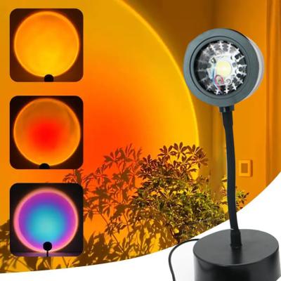 China Alta calidad Precio barato Aluminio aleación proyector de puesta de sol lámpara LED proyección de puesta de sol luz Halo lámpara puesta de sol 16 colores lamo en venta