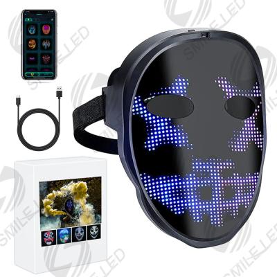 China Bluetooth Led Lights Up Party Mask DIY Picture Editing Programmable Mask LED Luminous Mask App Control Voor Halloween Masquerade Te koop