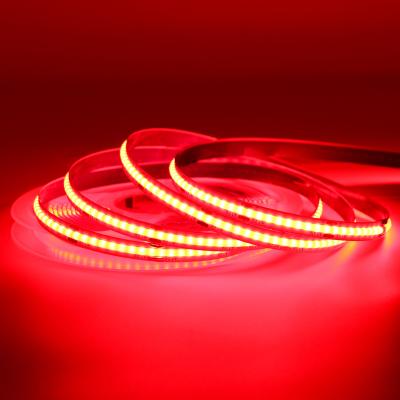 China Red strip light 12V Durable 252LEDs/M 8MM 3000K 6000k Flexible IP20 IP65 COB LED Strip lamp for indoor for sale