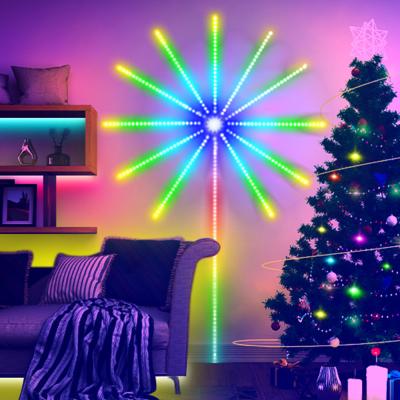 Chine 5V musique synchronisation du son Décoration de fête Feux d'artifice Forme LED RGBIC Strip Lumières avec télécommande à vendre