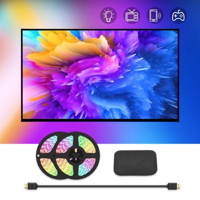 China Novo Kit de Iluminação de Ecrã HDMI Sincronizado para TV Box Smart Ambient PC Backlights WiFi RGB LED Strip Lights Dream Color TV led strip à venda