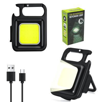 Chine Portable USB rechargeable COB Mini Work Light Pocket Flashlights 3 modes lumineux Porte-clés lumineux à vendre