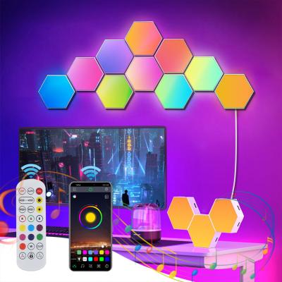 China RGB-Licht Led Hexagonalen Lampen Modular Sensitive Beleuchtung Magnetische DIY Kreative Dekoration Wandlampe Led Nachtlicht zu verkaufen