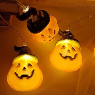 China Halloween Party Decoration LED String Light Orange Pumpkin Jack-O-Lantern capped Pumpkin Lights for Halloween Decorations for sale