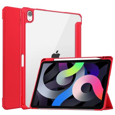 China New Hot Selling iPad Air4 10.9 Acrylic 2 Clear Acrylic Shockproof In 1 Flip Cover Tablet Case With Pencil Slot For iPad for sale