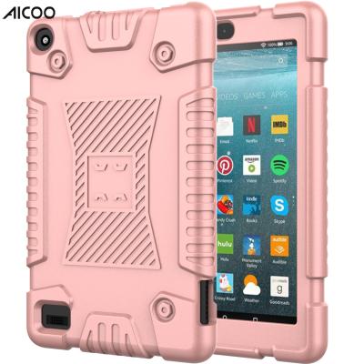 China AICOO Anti Slip Shockproof Colorful Kid-Friendly Non Drop Rugged Tablet Silicone TPU Soft Cover Case For Kindle Fire 7 2019 R2 for sale