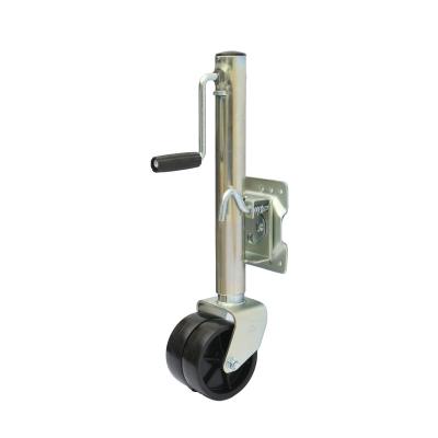 China Side Wind 1500lbs Capacity Marine Swivel Swing Down Trailer Jack With Wheel for sale