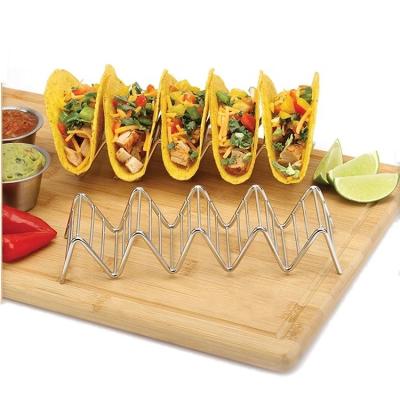 China Sustainable Kitchen Restaurant Tools Taco Pancake Rack Mexican Food Mexican Pancake Tortillas Rack Stainless Steel Taco Rack for sale