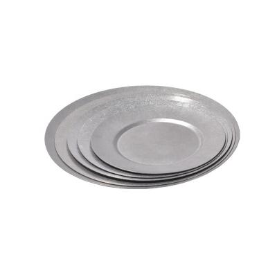 China Sustainable High Quality Outdoor Camping Restaurant Round Stainless Steel Dinnerware Dishes Dish Dinner Metal Food Serving Dish for sale