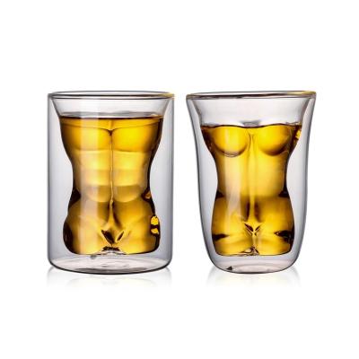 China Hot Selling Creative Home Party Funny Bar 3D Sexy Naked Man Women Cocktail Glass For Lady Beer Prank Prejudice Glass for sale