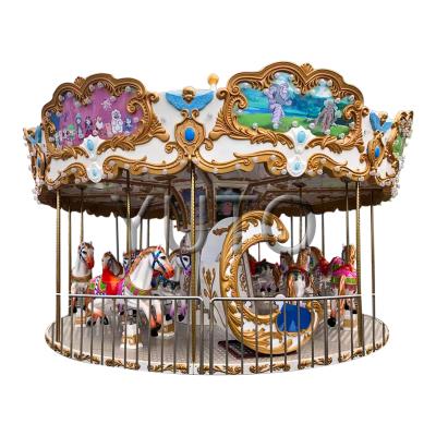 China Amusement Park 16 Seat Outdoor Carousel |Factory Price Luxury Carnival Rides Merry Go Round Game For Sale YUTO-OC for sale