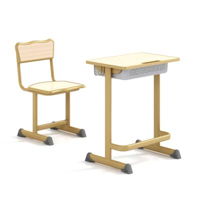 China Study Single Desk School Library Student Table and Chair Modern Classroom Furniture with Book Drawer for sale