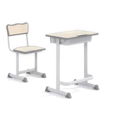 China Factory direct sales modern simple classroom furniture school library study table and chair set with book drawer for sale