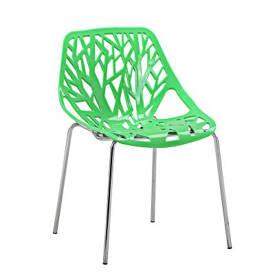 China Colorful Single Stackable Restaurant Chair Dining Chair Metal Cooling Plastic Leg for sale