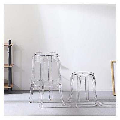 China Fashion Chair Bar Stool Nordic Clear Acrylic Crystal Stool Modern Plastic Wedding Stool for sale