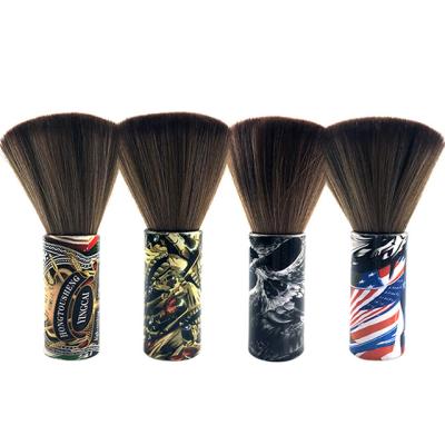 China Round Professional Fresh Pattern Face Neck Rag Soft Brushes Barber Cleaning Broken Hair Brush Salon Hairdressing Tool for sale