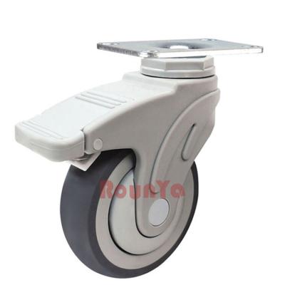 China PIVOT Medical Plastic Hospital Bed Casters Swivel Locking With TPR Wheel for sale