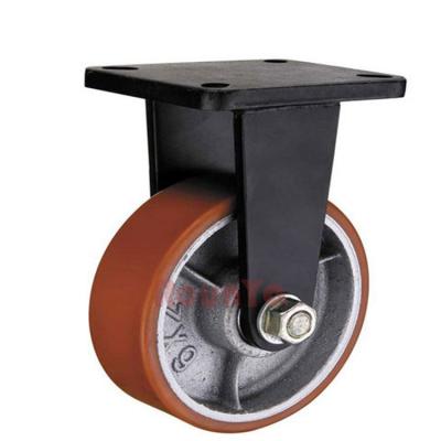 China Heavy Duty Flat Free Supper Iron Core PU Roll Caster Wheels Wheels 1 Ton Load Capacity for sale