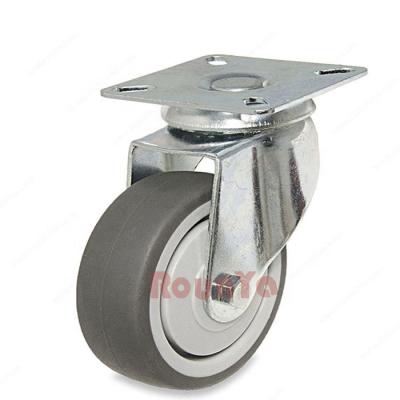 China Gray TPR Flat Free Caster Wheel Flat Free Bearing For General Use Non Marking Tread for sale