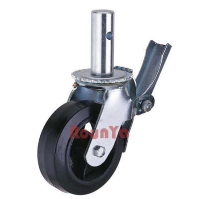 China DIY or industrial applications (home DIY or industrial applications (home Rounya 6 inch scaffold casters 6x2 black rubber wheel with brake for sale