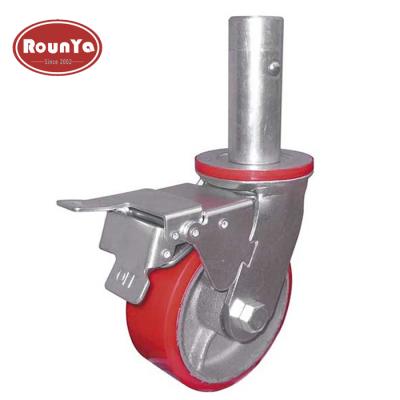 China For scaffolding for industrial scaffolding scaffolding locking casters with cast iron PU caster wheel for sale