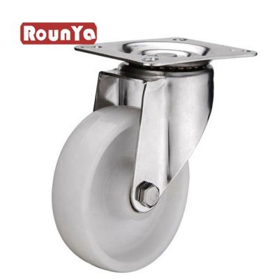 China Clean Rooms Clean Rooms 3in To 8in Stainless Steel White Nylon Industrial Swivel Plate Top Caster for sale