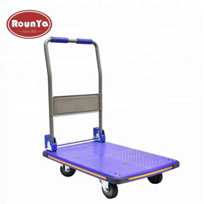 China Mobile Tools Rounya Platform Cart Folding Cart Warehouse Push Hand Truck for sale