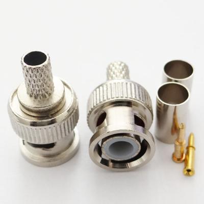 China Factory price rf coaxial bnc crimp male connector rf for rg58 lmr195 for sale