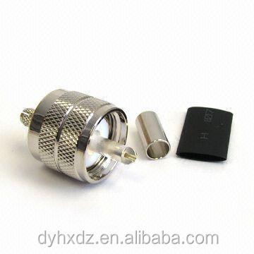 China PL259 RF UHF Male Crimp Coaxial Connector For RG58 Cable for sale