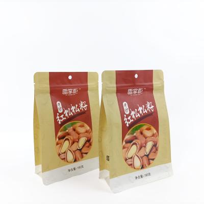 China Recyclable Custom Logo Printing Zip Lock Foil Lined Natural Kraft Paper Food Packaging Bag for sale