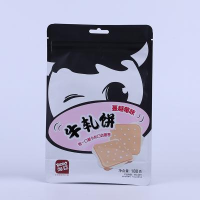 China Recyclable China Made Flat Bottom Pouch With Zipper And Hang Hole For Cookies Snacks Packaging Pouch 180g for sale