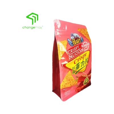 China Popular Matte Barrier Bag BOPP Mylar Flat Bottom Material Pouch With Zipper For Snacks Packaging Pouch for sale