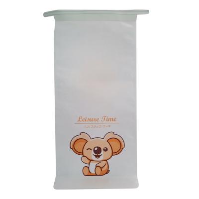 China Flat Bottom Recyclable Pouch with Window and Tin Tie for Bread or Cake for sale